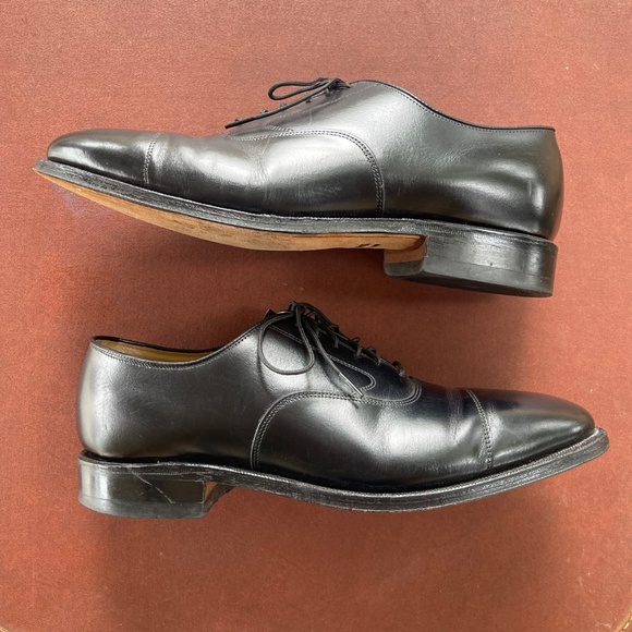 Men\'s Size 8 3E/E (Extra Wide) Johnston & Murphy Black Leather Cap Toe Oxfords main image 15